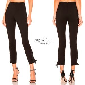 RAG & BONE WOMEN NWT SIMONE LACE-UP VISCOSE BLEND BLACK PANTS. SIZE 4